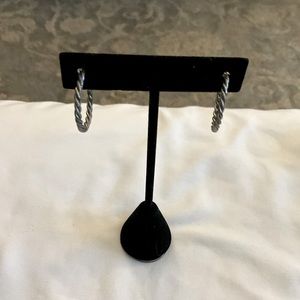 Silver Tone Braided Earrings